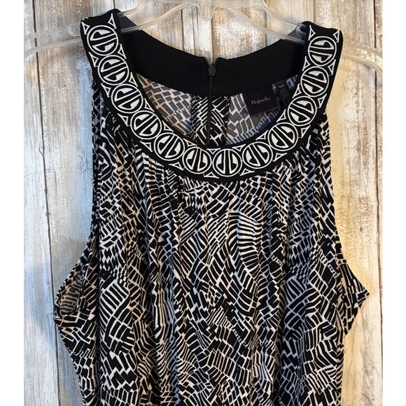 Rafaella Black White Abstract Print Sleeveless Jumpsuit Size Large - Picture 3 of 8